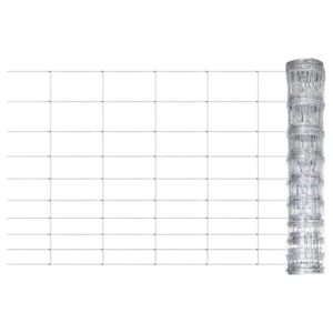 vidaXL Clôture de Jardin Clôture de Jardin Clôture en Maille Protection pour Volailles Ferme Extérieure Acier Galvanisé 50x1,5 m Argent