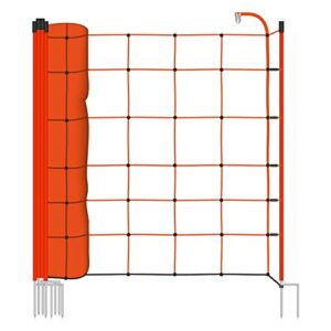 VOSS.farming Filet de clôture électrique pour clôture à moutons pour moutons, chèvres, agneaux 50 mx 90 cm, 13 piquets, orange